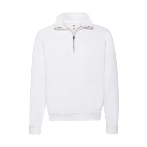 Fruit of the Loom Classic Zip Neck Sweat - White - M