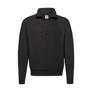 Fruit of the Loom Classic Zip Neck Sweat - Black - S