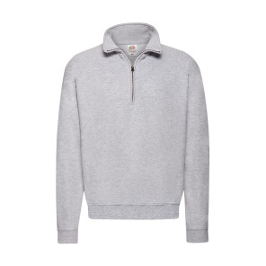 Fruit of the Loom Classic Zip Neck Sweat - Dark Grey - M