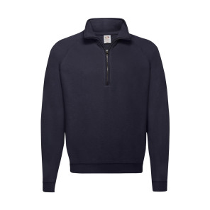 Fruit of the Loom Classic Zip Neck Sweat - Navy Blue - 2XL