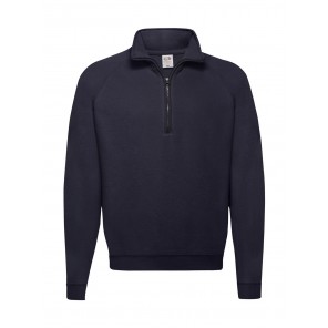 Fruit of the Loom Classic Zip Neck Sweat - Deep Navy - 2XL