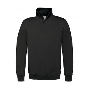 B&C ID.004 Cotton Rich 1/4 Zip Sweat - Black - L