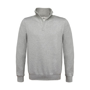 B&C ID.004 Cotton Rich 1/4 Zip Sweat - Dark Grey - 3XL