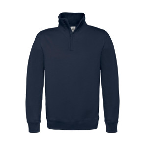 B&C ID.004 Cotton Rich 1/4 Zip Sweat - Navy Blue - 3XL