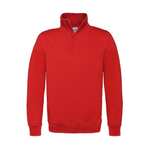 B&C ID.004 Cotton Rich 1/4 Zip Sweat - Red - S