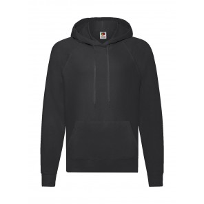 Fruit of the Loom Lightweight Hooded Sweat - Black - L