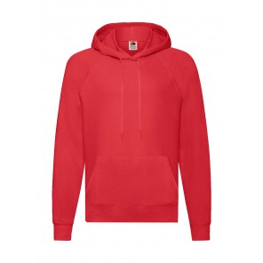 Fruit of the Loom Lightweight Hooded Sweat - Red - M