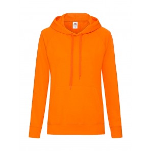 Fruit of the Loom Ladies' Lightweight Hooded Sweat - Orange - XS