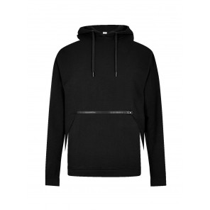 Kustom Kit Pique Hoodie with Zipped Pocket - Black - S