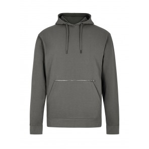 Kustom Kit Pique Hoodie with Zipped Pocket - Dark Grey - L