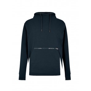 Kustom Kit Pique Hoodie with Zipped Pocket - Navy - L
