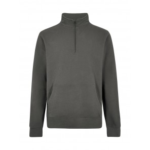Kustom Kit 1/4 Zip Pique Sweatshirt - Dark Grey - L