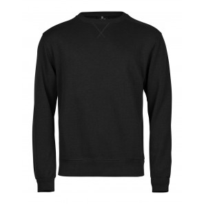 Tee Jays Ribbed Interlock Crew Neck - Black - XL