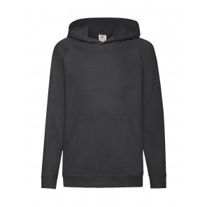 Fruit of the Loom Kids' Lightweight Hooded Sweat - Black - 116(5-6)