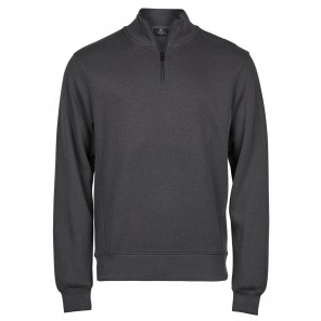 Tee Jays Ribbed Interlock Half Zip - Dark Grey - M