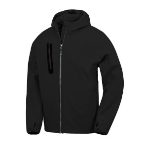Result Genuine Recycled 3-Layer Recycled Printable Casual Hooded Softshell - Black - M