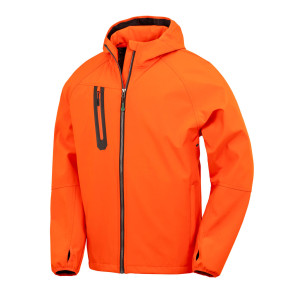 Result Genuine Recycled 3-Layer Recycled Printable Casual Hooded Softshell - Orange - M