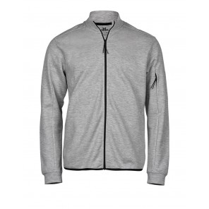 Tee Jays Athletic Full Zip Sweat - Heather Grey - L