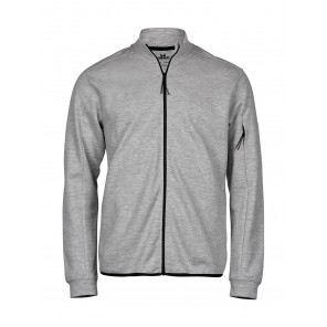 Tee Jays Athletic Full Zip Sweat - Heather Grey - XS