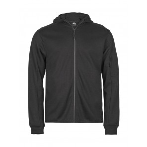 Tee Jays Athletic Hooded Full Zip Sweat - Black - 2XL