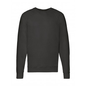 Fruit of the Loom Lightweight Raglan Sweat - Black - XL