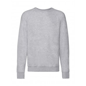 Fruit of the Loom Lightweight Raglan Sweat - Heather Grey - XL