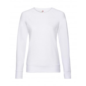 Fruit of the Loom Ladies' Lightweight Raglan Sweat - White - XL