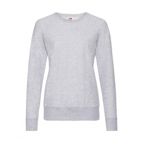 Fruit of the Loom Ladies' Lightweight Raglan Sweat - Heather Grey - XS