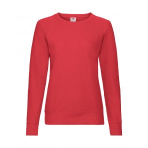 Fruit of the Loom Ladies' Lightweight Raglan Sweat - Red - XS