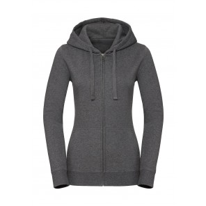 Russell Ladies' Authentic Melange Zipped Hood Sweat - Carbon Melange - XL