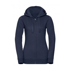 Russell Ladies' Authentic Melange Zipped Hood Sweat - Indigo Melange - XL