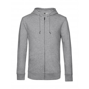 B&C Organic Inspire Zipped Hood - Heather Grey - S