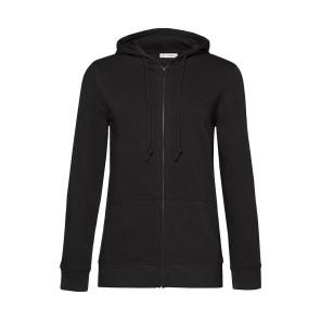 B&C Organic Inspire Zipped Hood /women - Black Pure - L