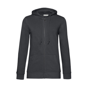 B&C Organic Inspire Zipped Hood /women - Dark Grey - 2XL
