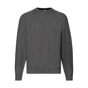 Fruit of the Loom Classic Raglan Sweat - Dark Heather Grey - L