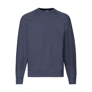 Fruit of the Loom Classic Raglan Sweat - Heather Navy - L