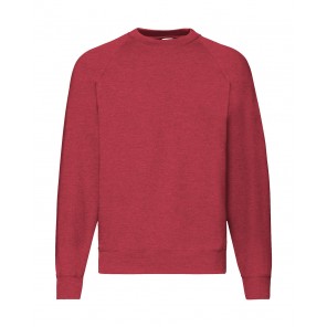 Fruit of the Loom Classic Raglan Sweat - Heather Red - M