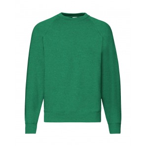 Fruit of the Loom Classic Raglan Sweat - Heather Green - M