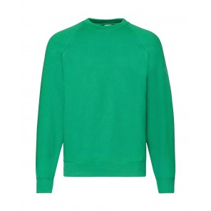 Fruit of the Loom Classic Raglan Sweat - Kelly Green - M
