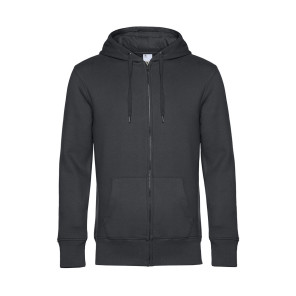 B&C KING Zipped Hood - Dark Grey - 4XL
