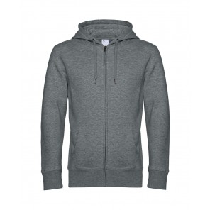 B&C KING Zipped Hood - Heather Mid Grey - 2XL