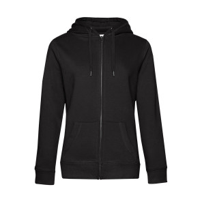 B&C QUEEN Zipped Hood - Black - M
