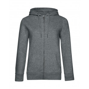 B&C QUEEN Zipped Hood - Heather Mid Grey - XS