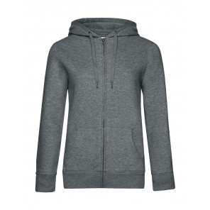 B&C QUEEN Zipped Hood - Heather Mid Grey - XS