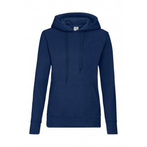 Fruit of the Loom Ladies' Classic Hooded Sweat - Navy - L