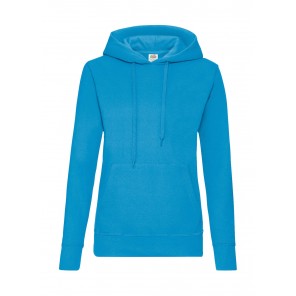 Fruit of the Loom Ladies' Classic Hooded Sweat - Azure Blue - XL