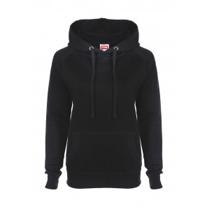 FDM Ladies' Raglan Hoodie - Black - S