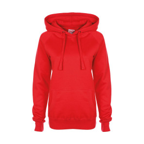 FDM Ladies' Raglan Hoodie - Fire Red - XL