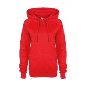FDM Ladies' Raglan Hoodie - Fire Red - XL
