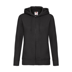 Fruit of the Loom Premium Hooded Sweat Jacket Lady-Fit - Black - XS